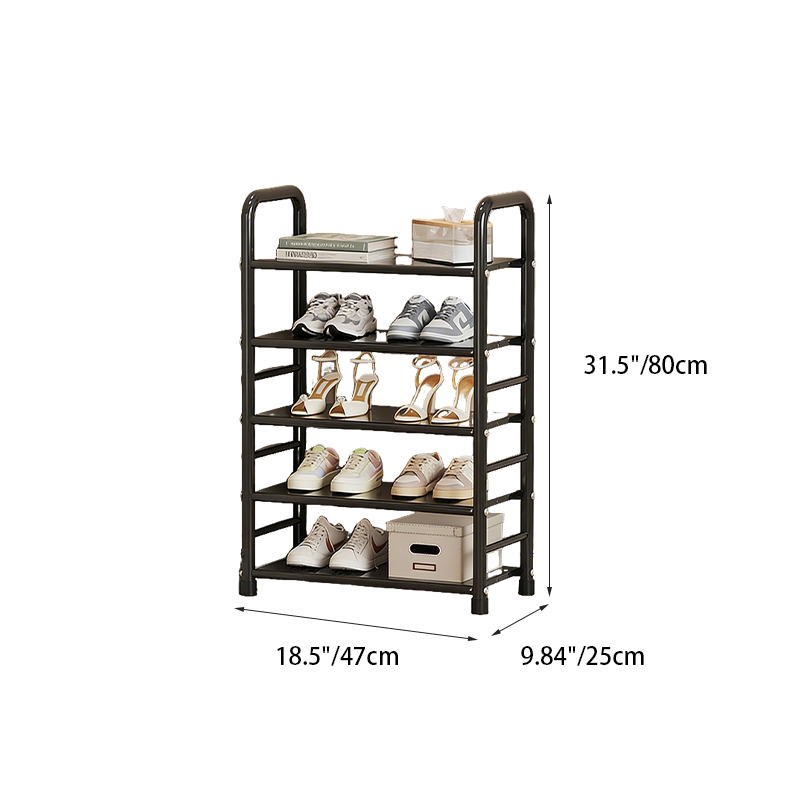 Modern Minimalist Iron Curved Rectangular Shoe Storage 5/6/7/8 Tier For Living Room