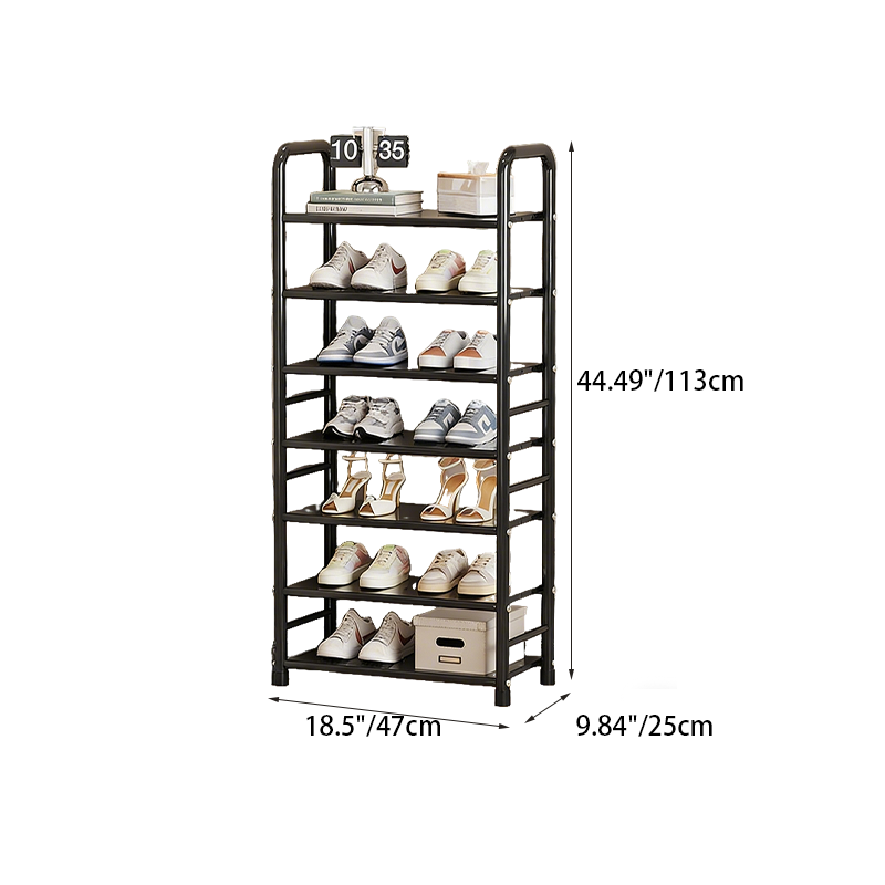 Modern Minimalist Iron Curved Rectangular Shoe Storage 5/6/7/8 Tier For Living Room