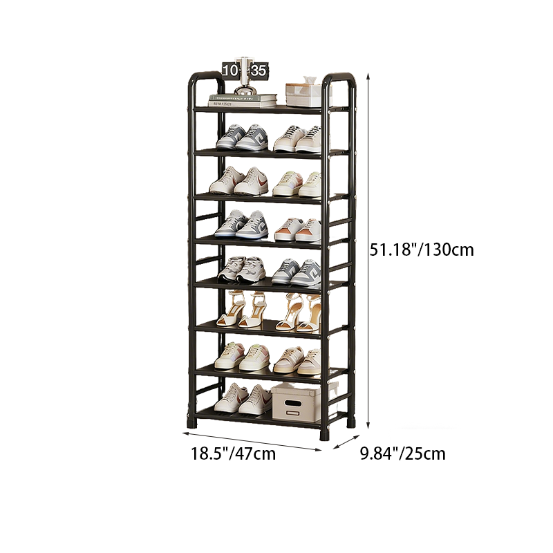 Modern Minimalist Iron Curved Rectangular Shoe Storage 5/6/7/8 Tier For Living Room