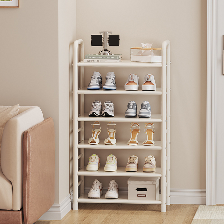 Modern Minimalist Iron Curved Rectangular Shoe Storage 5/6/7/8 Tier For Living Room