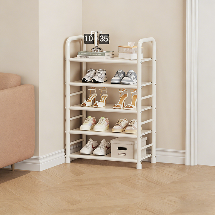 Modern Minimalist Iron Curved Rectangular Shoe Storage 5/6/7/8 Tier For Living Room