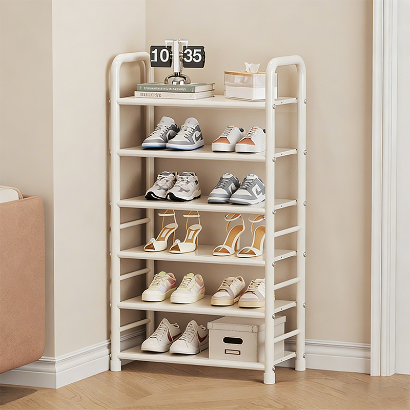 Modern Minimalist Iron Curved Rectangular Shoe Storage 5/6/7/8 Tier For Living Room