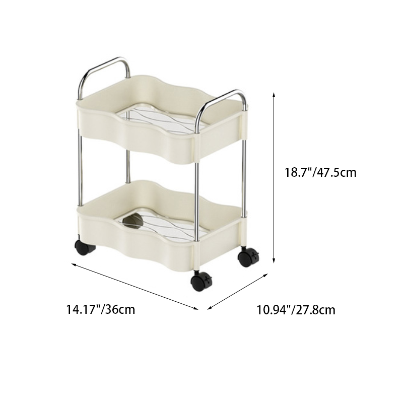 Contemporary Creative PP PET Stainless Steel Wave Shape Movable Storage Shelf 2/3/4 Tier For Living Room
