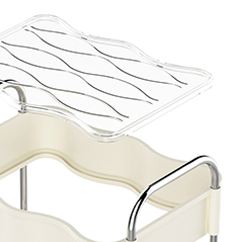 Contemporary Creative PP PET Stainless Steel Wave Shape Movable Storage Shelf 2/3/4 Tier For Living Room