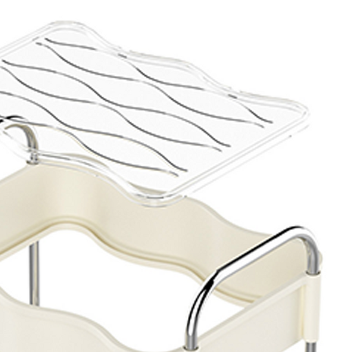 Contemporary Creative PP PET Stainless Steel Wave Shape Movable Storage Shelf 2/3/4 Tier For Living Room