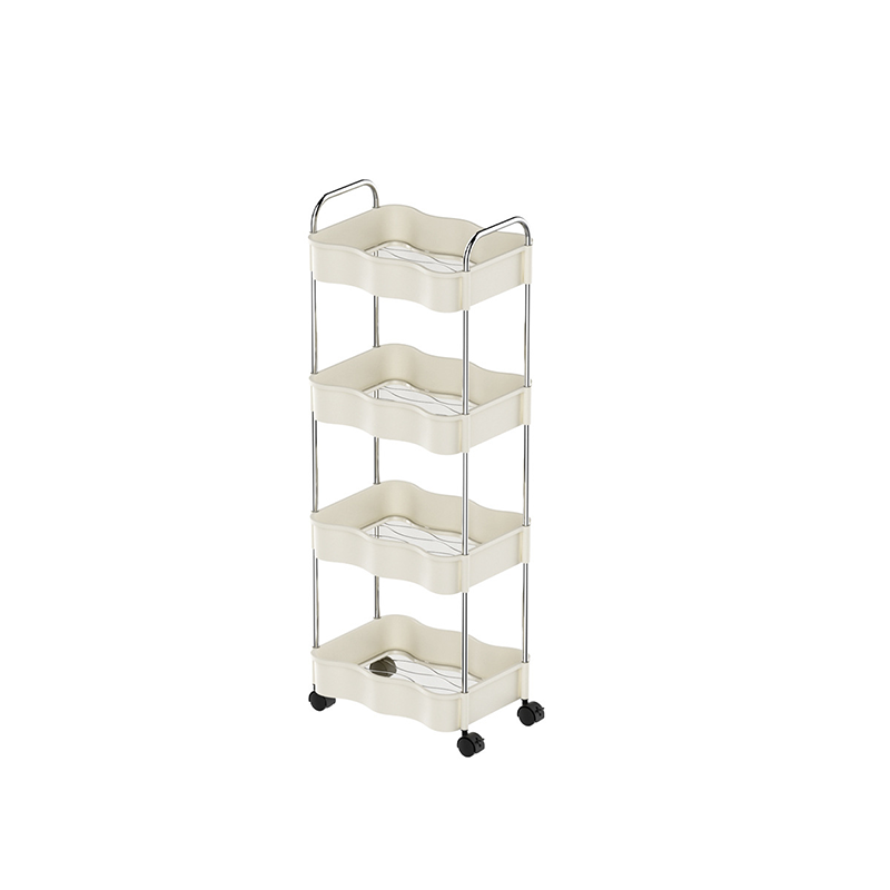 Contemporary Creative PP PET Stainless Steel Wave Shape Movable Storage Shelf 2/3/4 Tier For Living Room