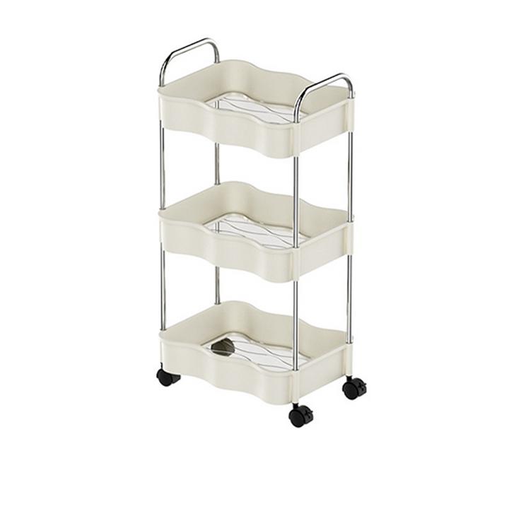 Contemporary Creative PP PET Stainless Steel Wave Shape Movable Storage Shelf 2/3/4 Tier For Living Room
