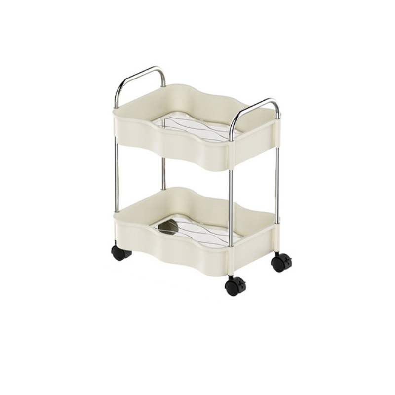Contemporary Creative PP PET Stainless Steel Wave Shape Movable Storage Shelf 2/3/4 Tier For Living Room