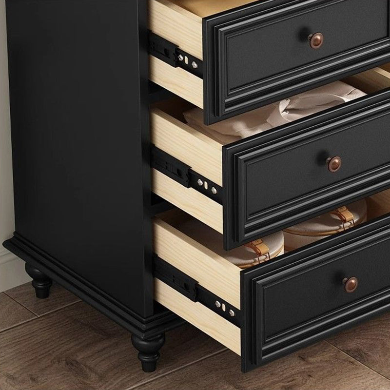 Traditional French Plywood Rectangular Cylindrical Storage Cabinet 5-Drawer For Living Room