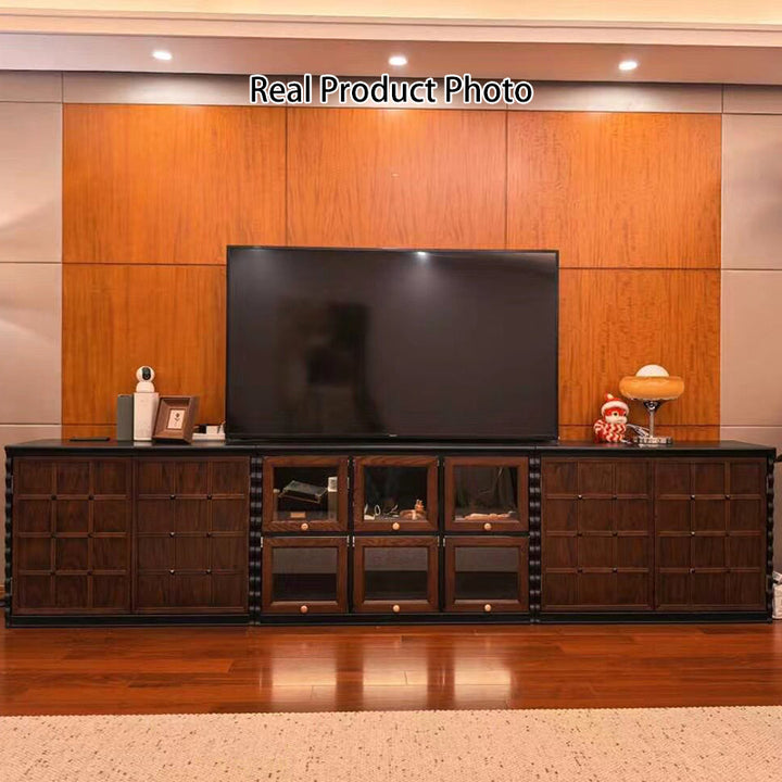 Gabinete de almacenamiento rectangular de madera contrachapada con tablero de ajedrez de vidrio francés tradicional 2/6 para sala de estar 