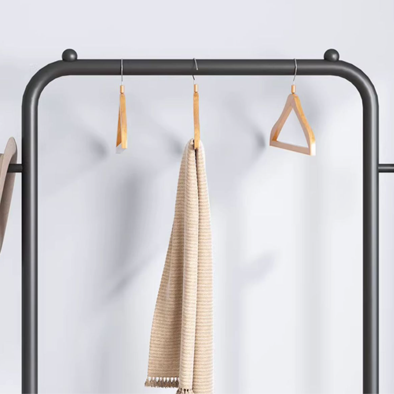 Modern Minimalist Iron Plastic Rectangular Mobile Hall Tree Coat Rack With 1/2 Storage For Bedroom
