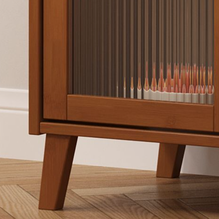 Traditional Chinese Bamboo MDF Acrylic Trapezoid Rectangular Sideboard Cabinet With 1/2/3 Cabinet For Living Room