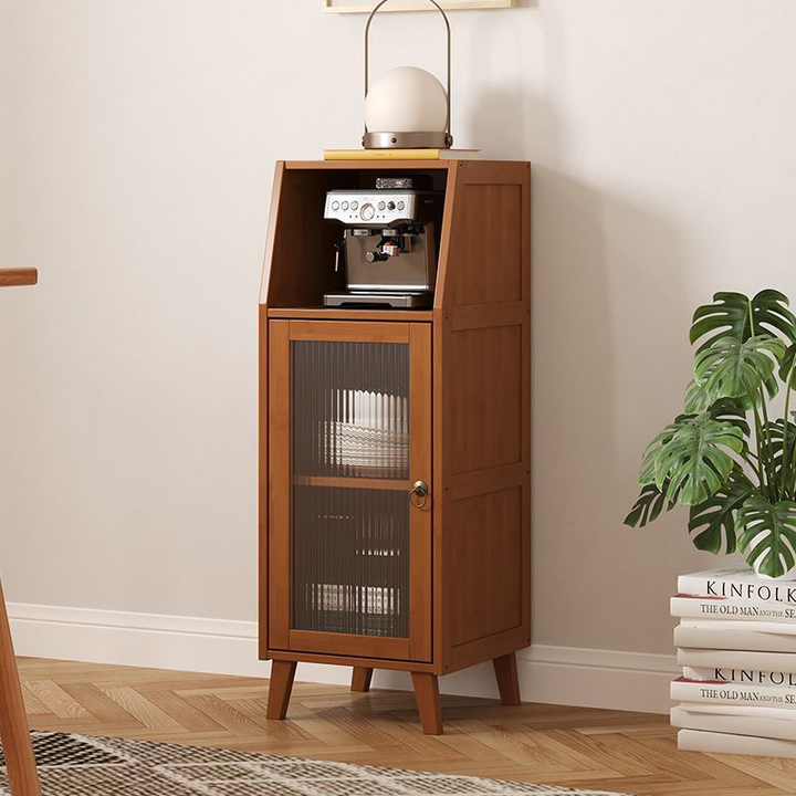 Traditional Chinese Bamboo MDF Acrylic Trapezoid Rectangular Sideboard Cabinet With 1/2/3 Cabinet For Living Room