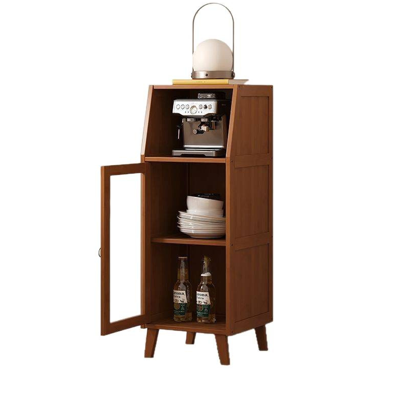 Traditional Chinese Bamboo MDF Acrylic Trapezoid Rectangular Sideboard Cabinet With 1/2/3 Cabinet For Living Room