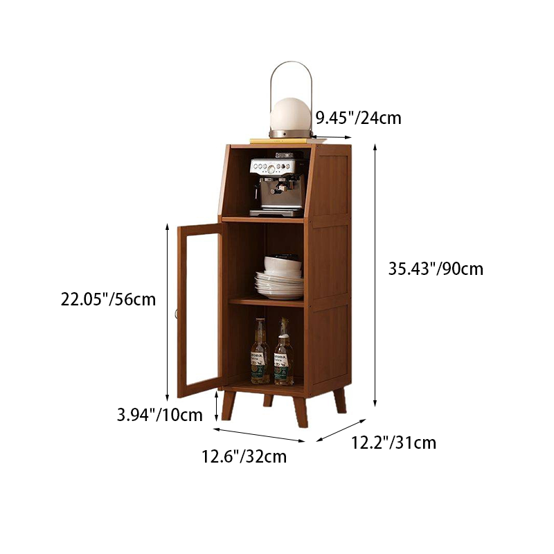 Traditional Chinese Bamboo MDF Acrylic Trapezoid Rectangular Sideboard Cabinet With 1/2/3 Cabinet For Living Room