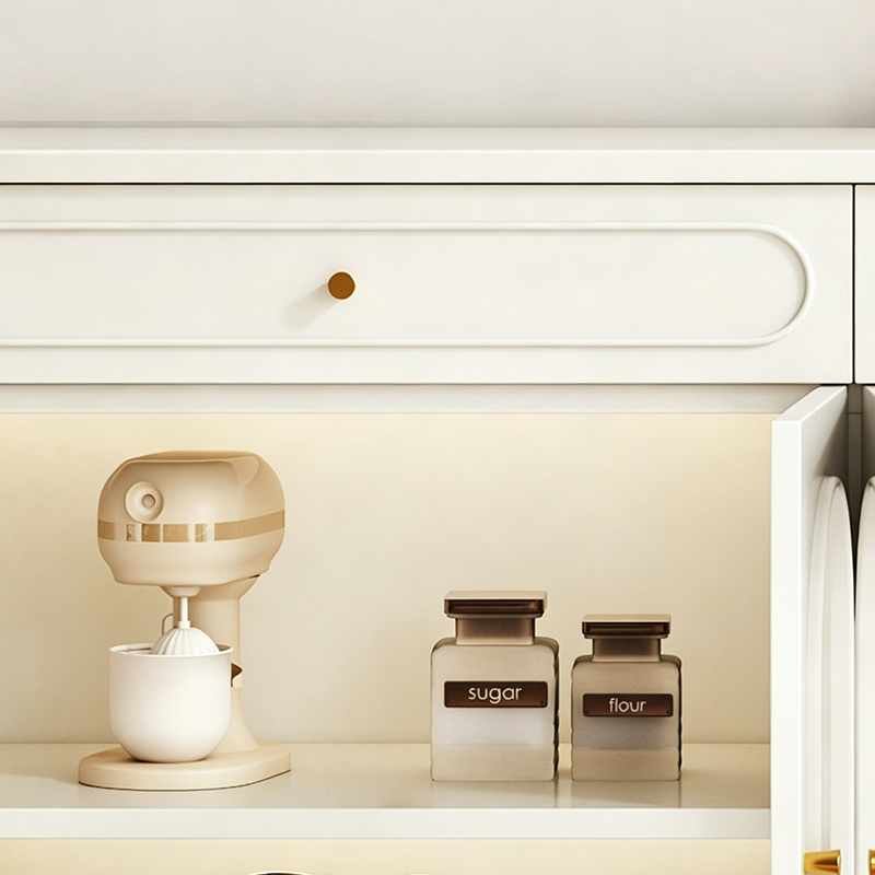 Traditional French Engineered Wood MDF Oval Roman Column Storage Cabinet With 2 Drawers For Living Room