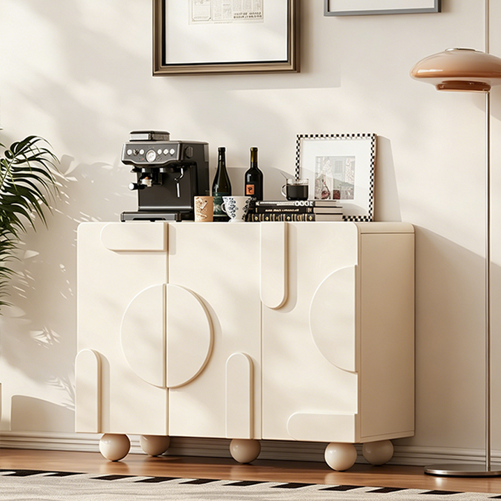 Aparador rectangular con globo de madera engineered de estilo francés tradicional con almacenamiento 2/3 para sala de estar 