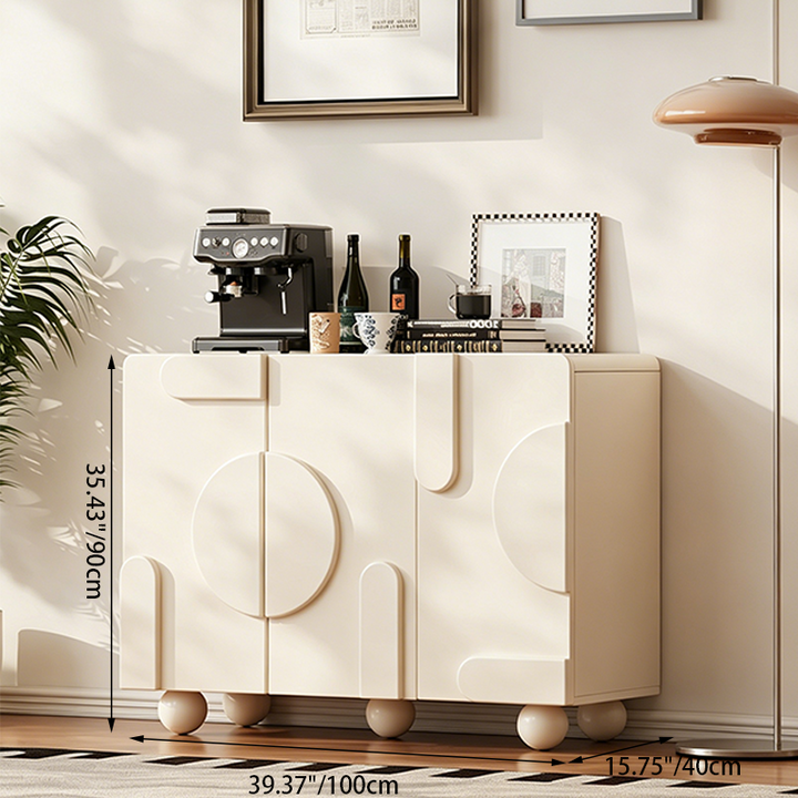 Aparador rectangular con globo de madera engineered de estilo francés tradicional con almacenamiento 2/3 para sala de estar 
