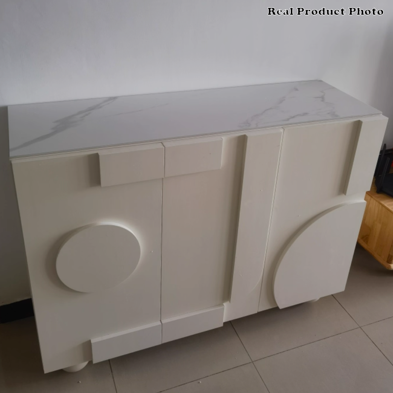 Aparador rectangular con globo de madera engineered de estilo francés tradicional con almacenamiento 2/3 para sala de estar 