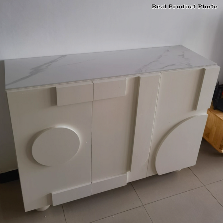 Aparador rectangular con globo de madera engineered de estilo francés tradicional con almacenamiento 2/3 para sala de estar 