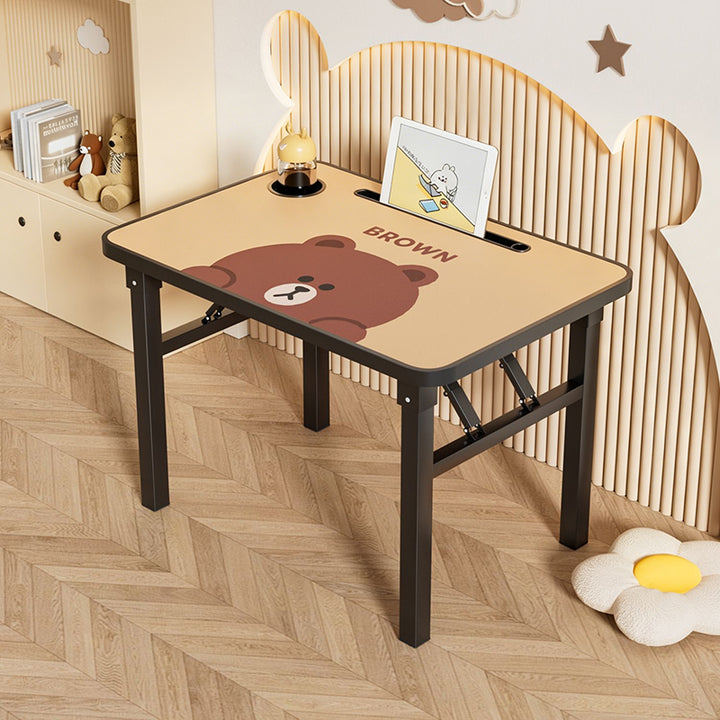 Conjunto moderno Art Déco de escritorio de estudio infantil rectangular con esquinas redondeadas de MDF y hierro con 1 nivel para sala de estar 