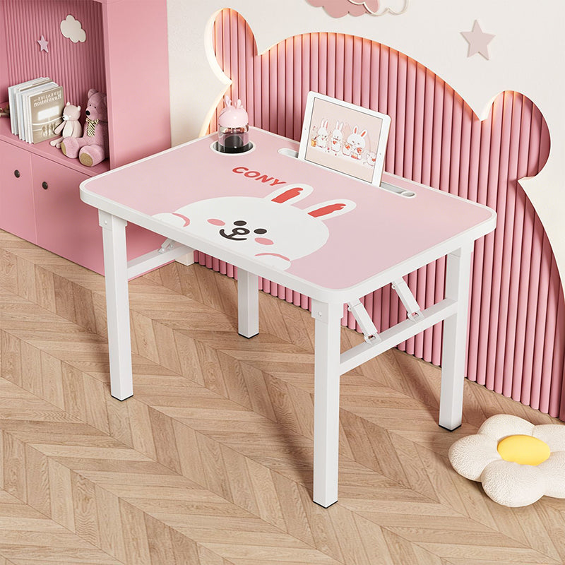 Conjunto moderno Art Déco de escritorio de estudio infantil rectangular con esquinas redondeadas de MDF y hierro con 1 nivel para sala de estar 