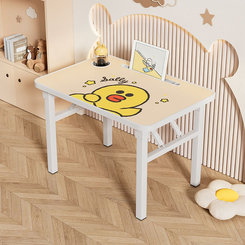 Conjunto moderno Art Déco de escritorio de estudio infantil rectangular con esquinas redondeadas de MDF y hierro con 1 nivel para sala de estar 