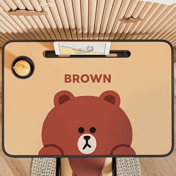 Conjunto moderno Art Déco de escritorio de estudio infantil rectangular con esquinas redondeadas de MDF y hierro con 1 nivel para sala de estar 