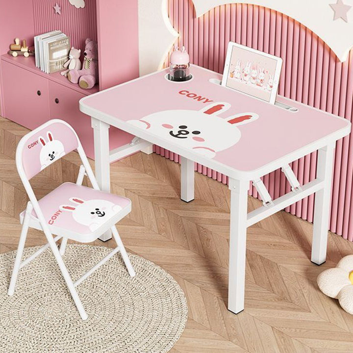 Conjunto moderno Art Déco de escritorio de estudio infantil rectangular con esquinas redondeadas de MDF y hierro con 1 nivel para sala de estar 