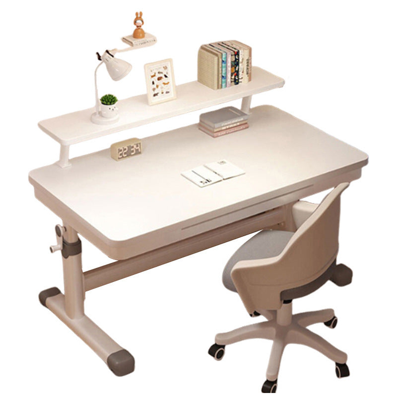 Modern Minimalist MDF Metal Adjustable Rectangular Study Desk With Hand Crank Lift For Living Room