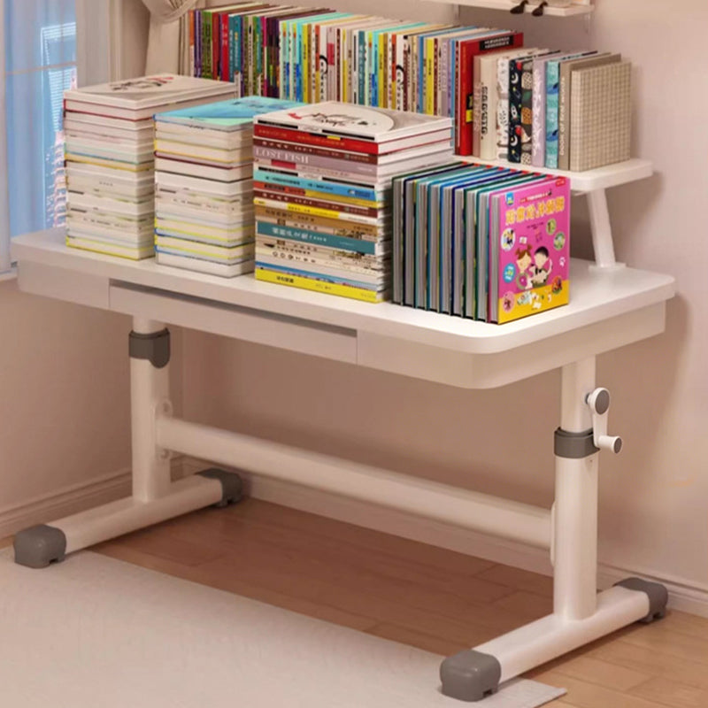 Modern Minimalist MDF Metal Adjustable Rectangular Study Desk With Hand Crank Lift For Living Room