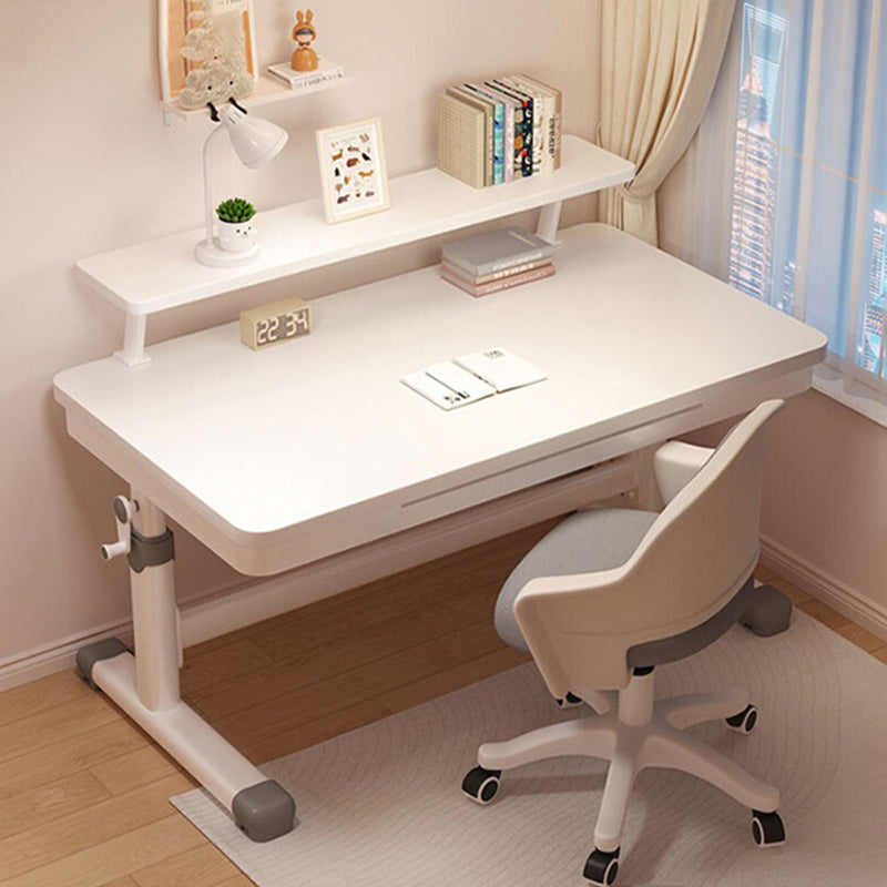 Modern Minimalist MDF Metal Adjustable Rectangular Study Desk With Hand Crank Lift For Living Room