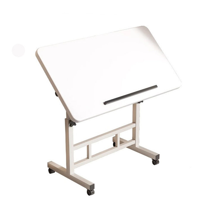 Modern Minimalist Engineered Wood Iron Rounded Square Study Desk With Foldable Mobile Adjustable For Living Room