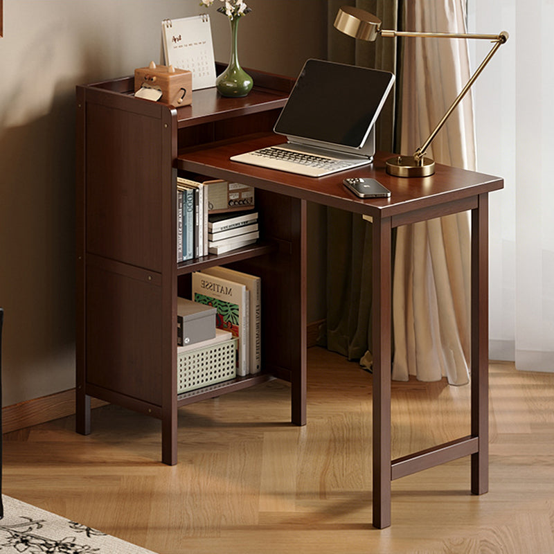Escritorio infantil de estudio rectangular plegable de bambú y MDF, estilo vintage tradicional, con 3 niveles, para sala de estar 