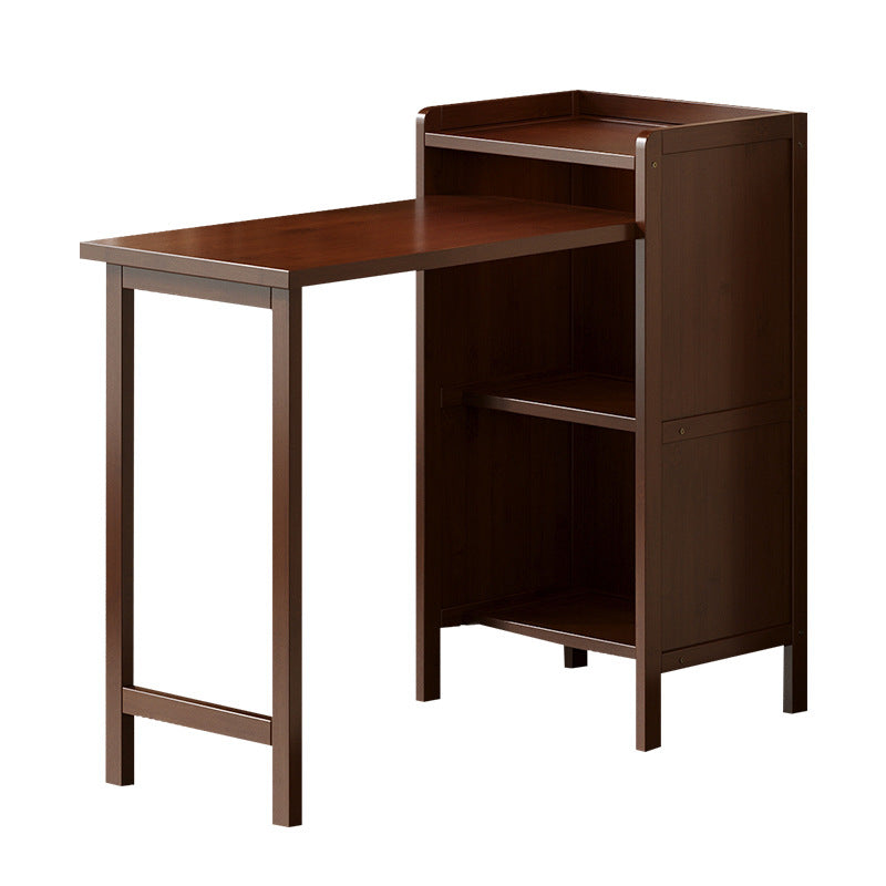 Escritorio infantil de estudio rectangular plegable de bambú y MDF, estilo vintage tradicional, con 3 niveles, para sala de estar 