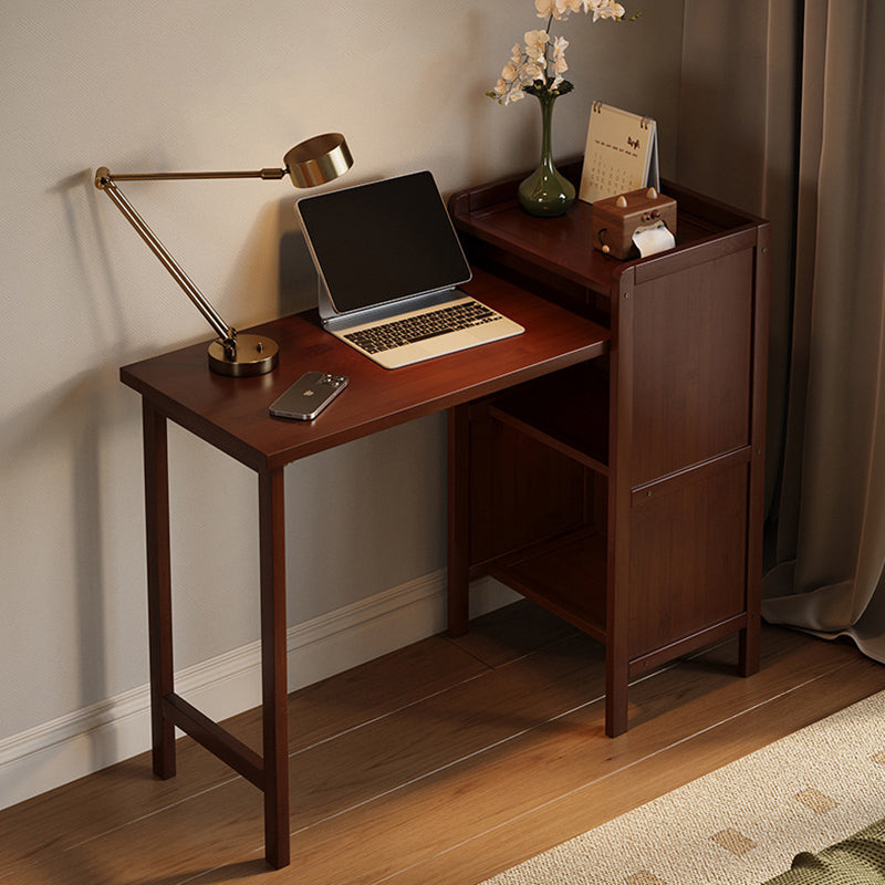Escritorio infantil de estudio rectangular plegable de bambú y MDF, estilo vintage tradicional, con 3 niveles, para sala de estar 