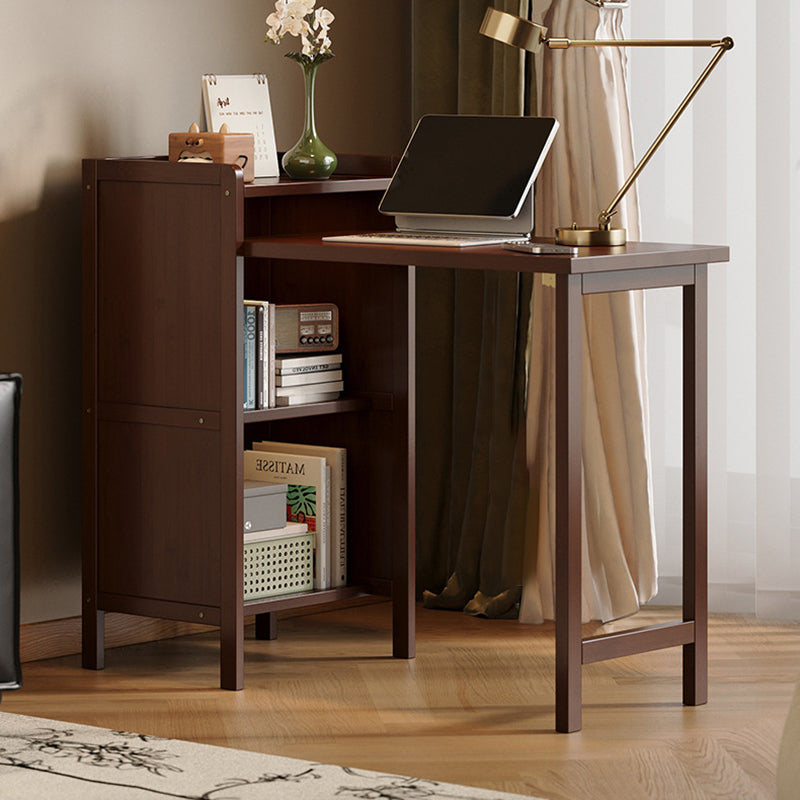Escritorio infantil de estudio rectangular plegable de bambú y MDF, estilo vintage tradicional, con 3 niveles, para sala de estar 