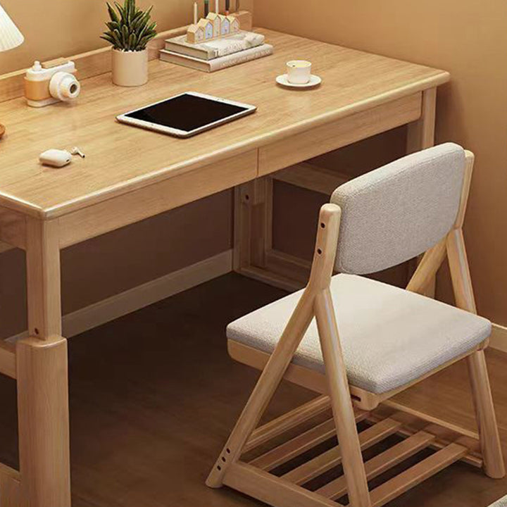 Escritorio infantil rectangular de madera contrachapada de estilo minimalista moderno con 2 cajones para sala de estar 