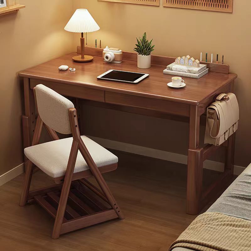 Escritorio infantil rectangular de madera contrachapada de estilo minimalista moderno con 2 cajones para sala de estar 