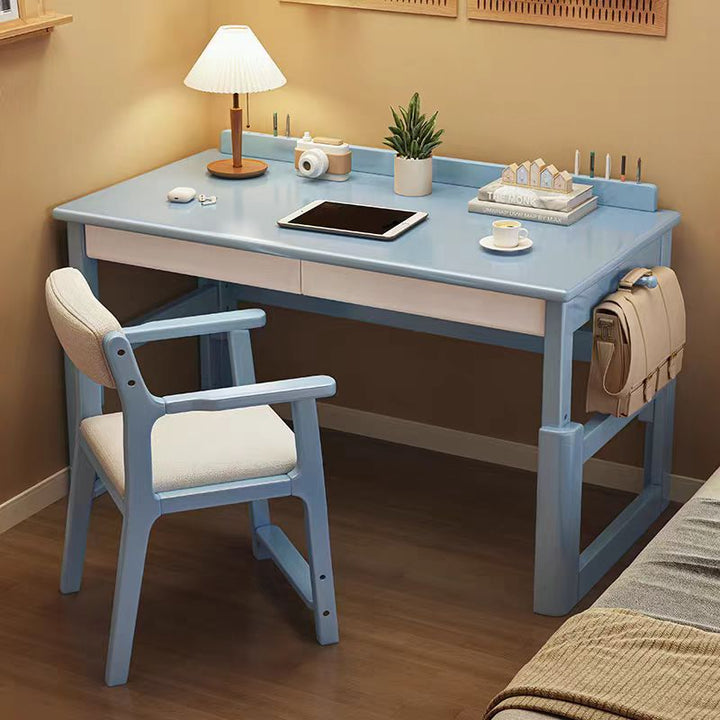 Escritorio infantil rectangular de madera contrachapada de estilo minimalista moderno con 2 cajones para sala de estar 