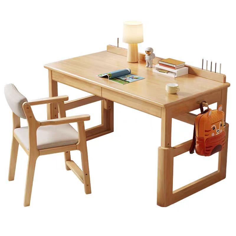Escritorio infantil rectangular de madera contrachapada de estilo minimalista moderno con 2 cajones para sala de estar 