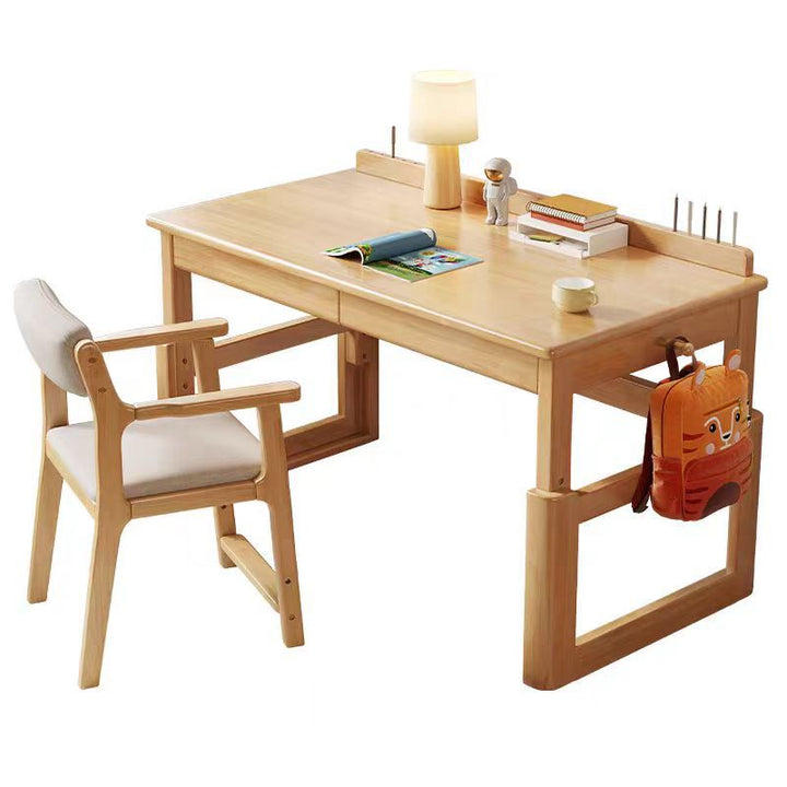 Escritorio infantil rectangular de madera contrachapada de estilo minimalista moderno con 2 cajones para sala de estar 