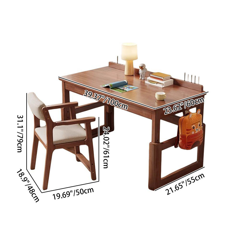 Escritorio infantil rectangular de madera contrachapada de estilo minimalista moderno con 2 cajones para sala de estar 