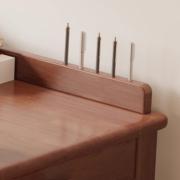 Escritorio infantil rectangular de madera contrachapada de estilo minimalista moderno con 2 cajones para sala de estar 