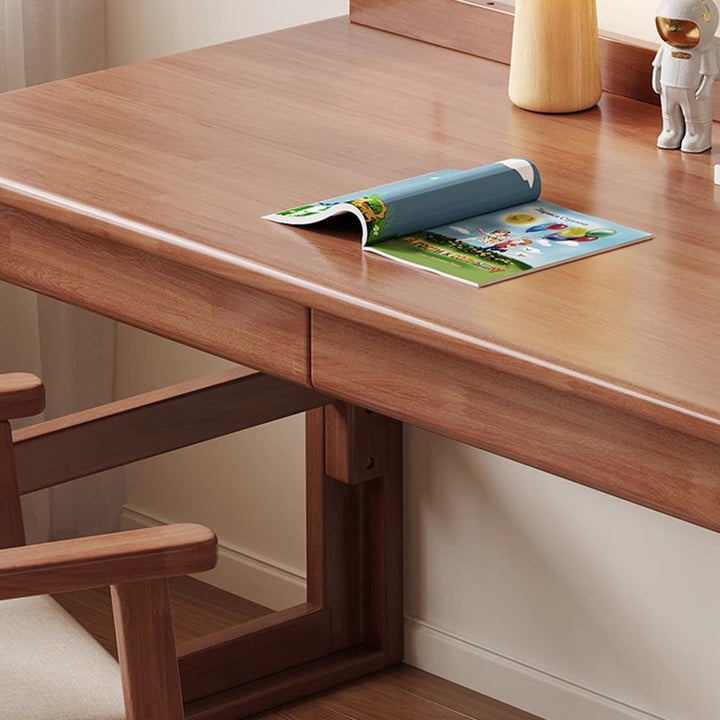 Escritorio infantil rectangular de madera contrachapada de estilo minimalista moderno con 2 cajones para sala de estar 