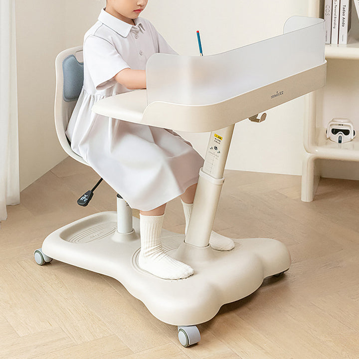 Modern Minimalist ABS Curved Square Study Desk With Backrest Mobile For Living Room