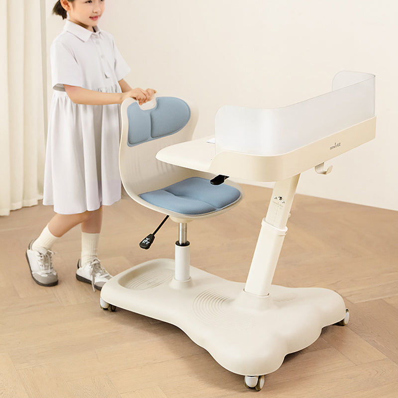 Modern Minimalist ABS Curved Square Study Desk With Backrest Mobile For Living Room