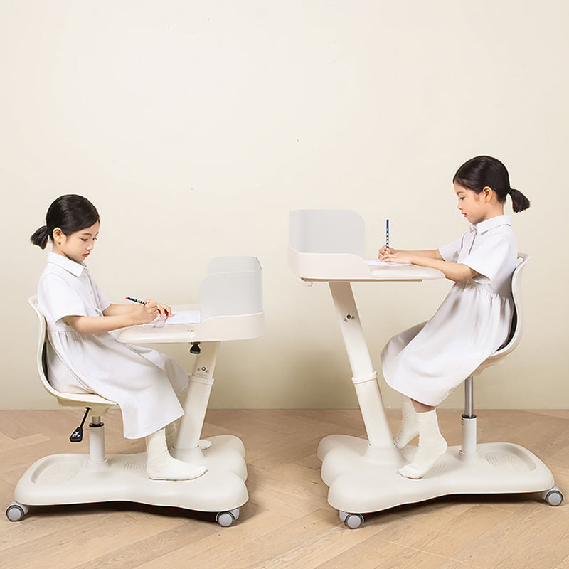 Modern Minimalist ABS Curved Square Study Desk With Backrest Mobile For Living Room