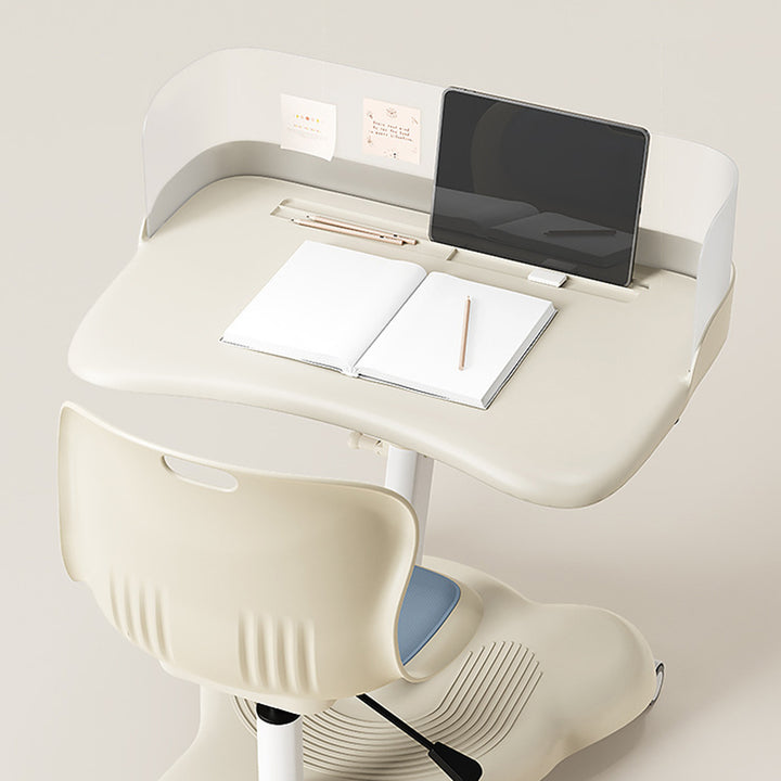 Modern Minimalist ABS Curved Square Study Desk With Backrest Mobile For Living Room