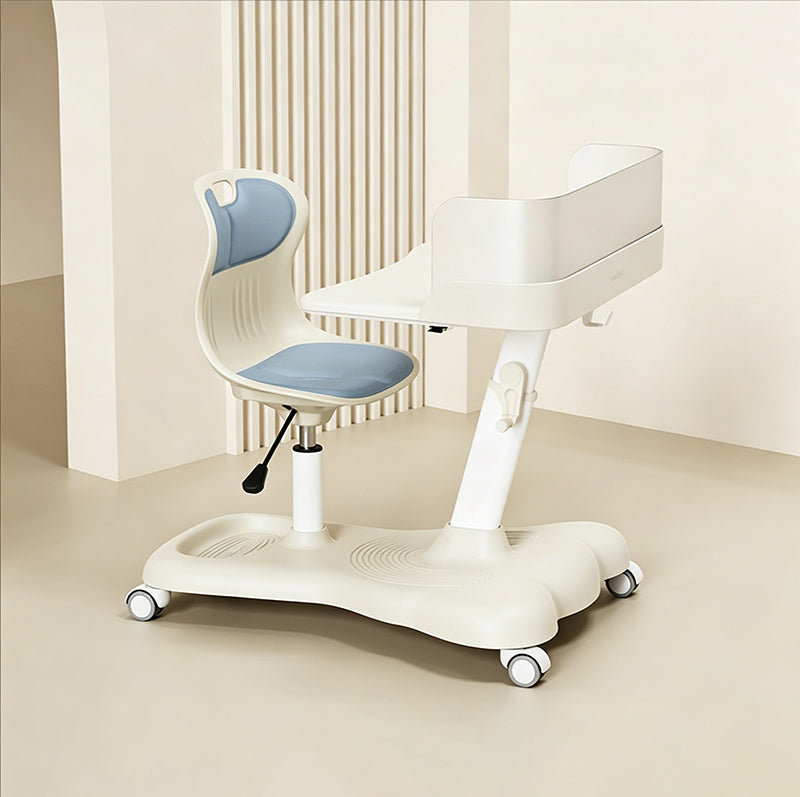 Modern Minimalist ABS Curved Square Study Desk With Backrest Mobile For Living Room